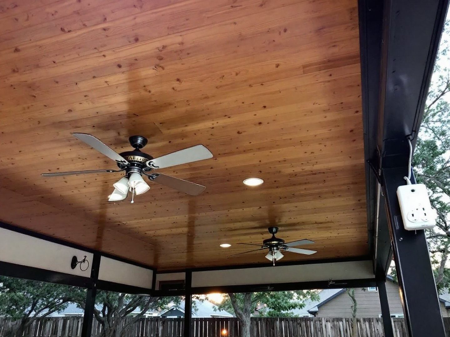 Patio fans, lights and outlets