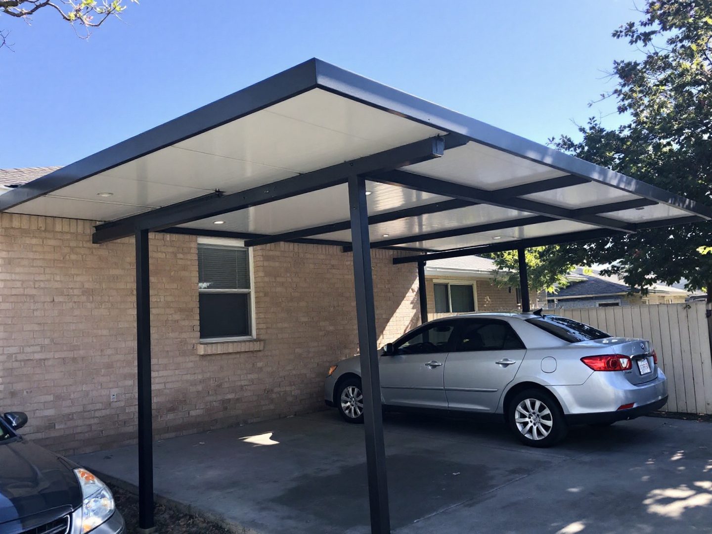 Steel carport for two cars